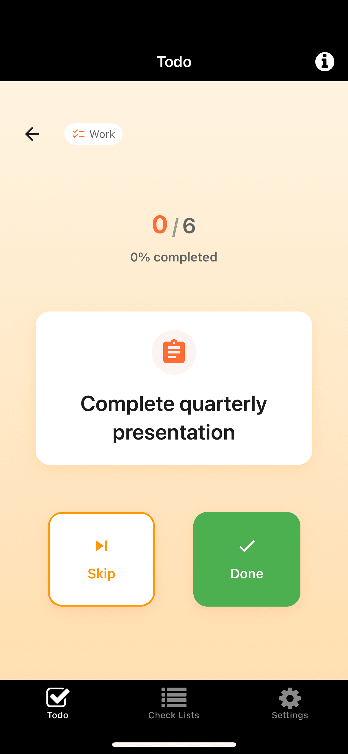TaskLap GROUP screen