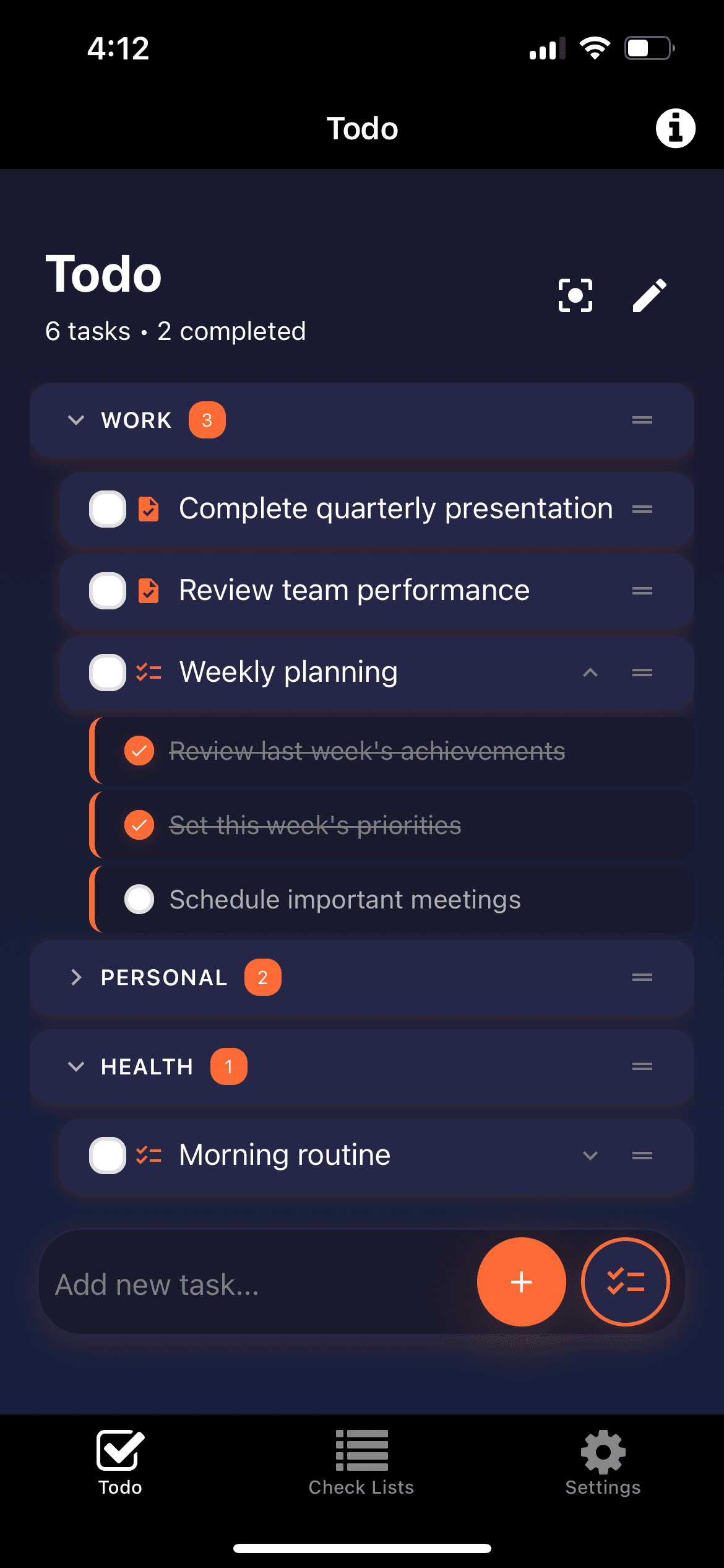 TaskLap en dark screenshot 1